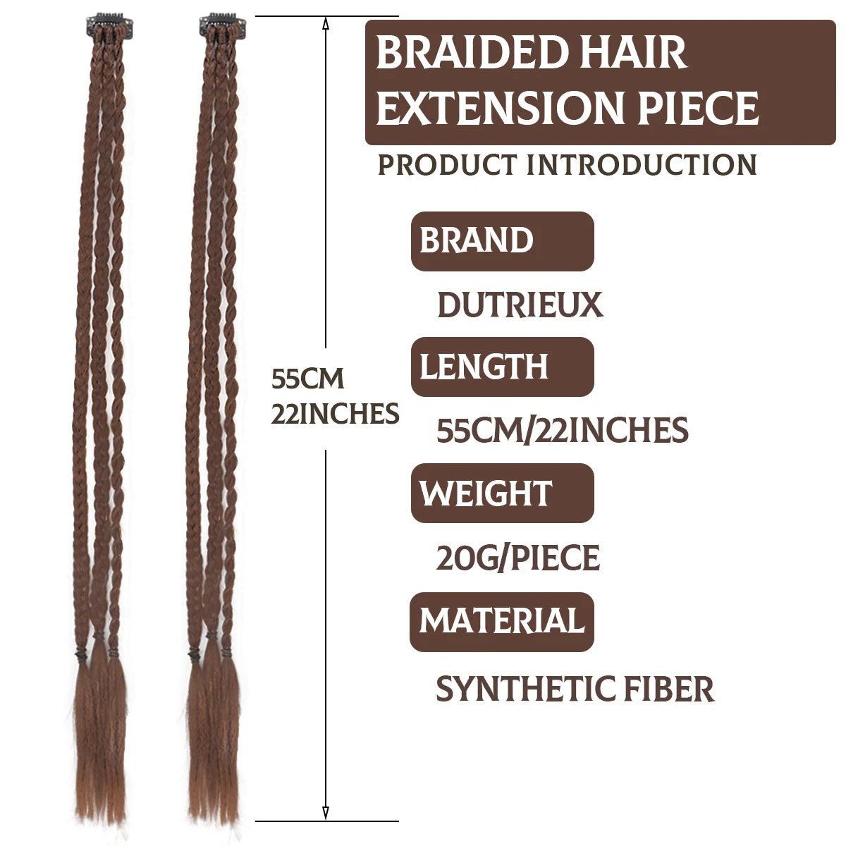 Braid Hair Extensions Clip in Hair Extensions One Clip Long Natural Soft Synthetic Hairpieces for Women  Highlights