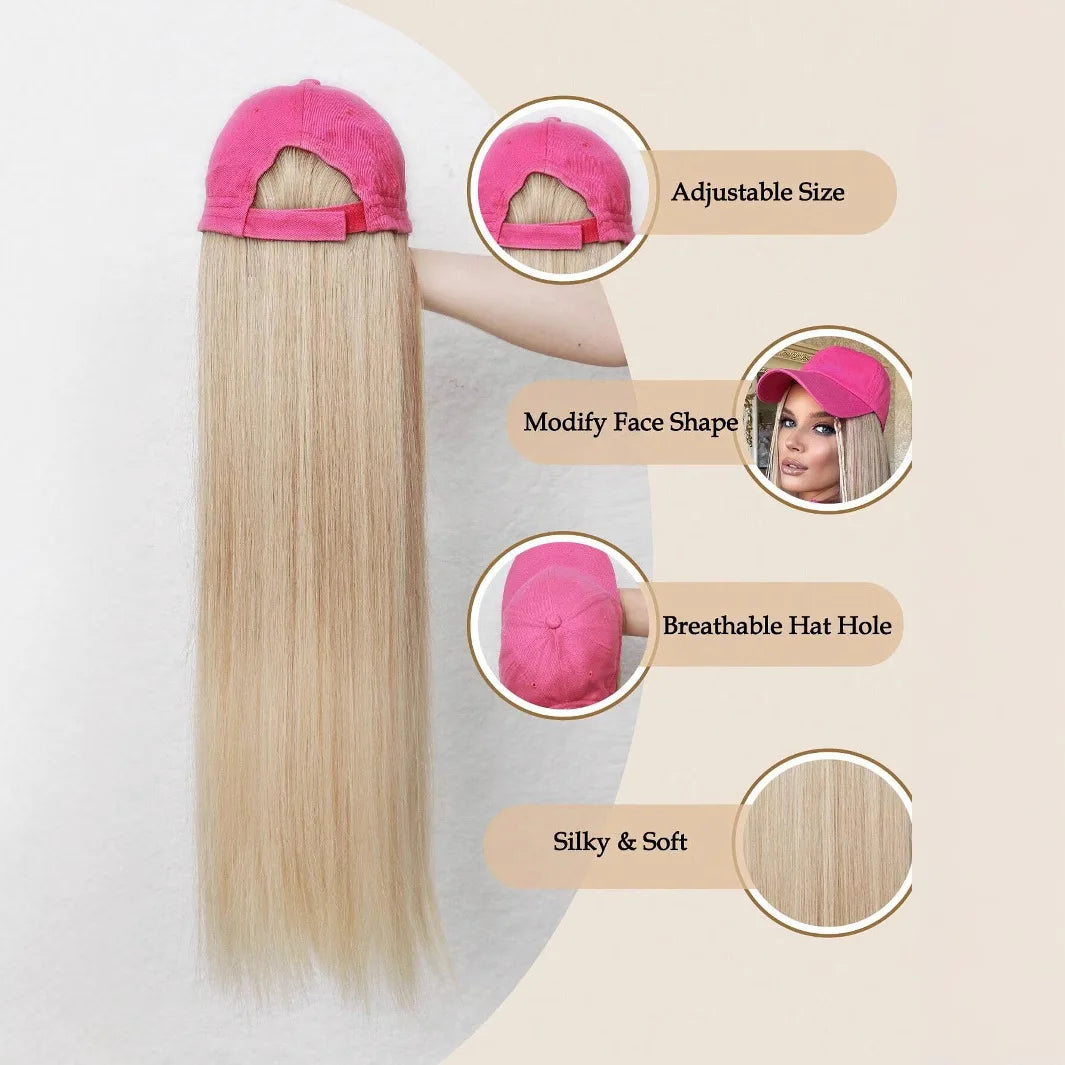 Baseball Cap with Hair Extensions
