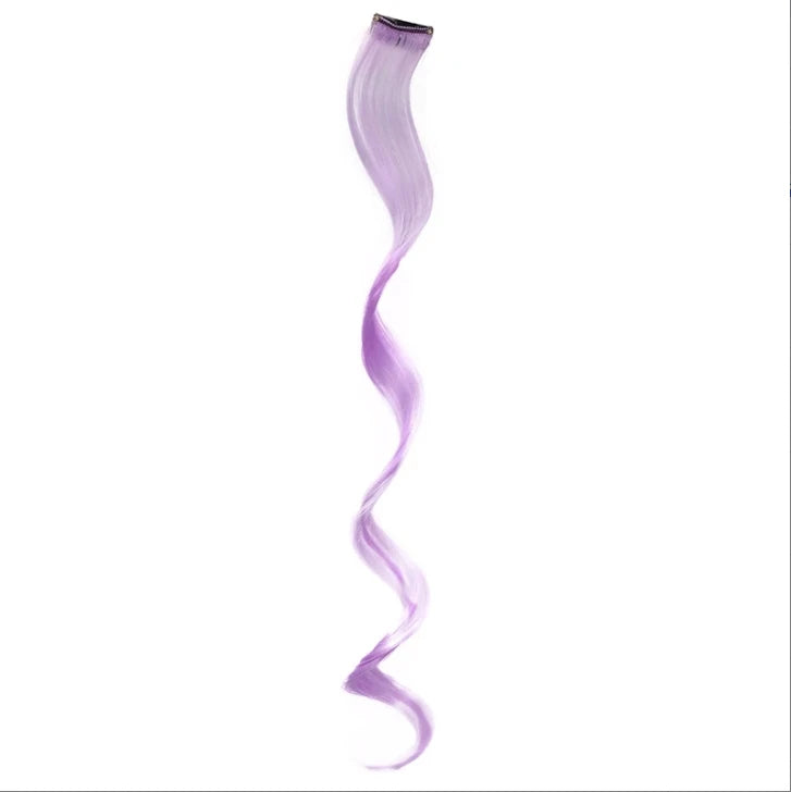 Colorful Hair Extensions Curly One Clip in Synthetic Long Hairpiece For Girls Women Kid Multi-colors Party Highlights Wig Piece