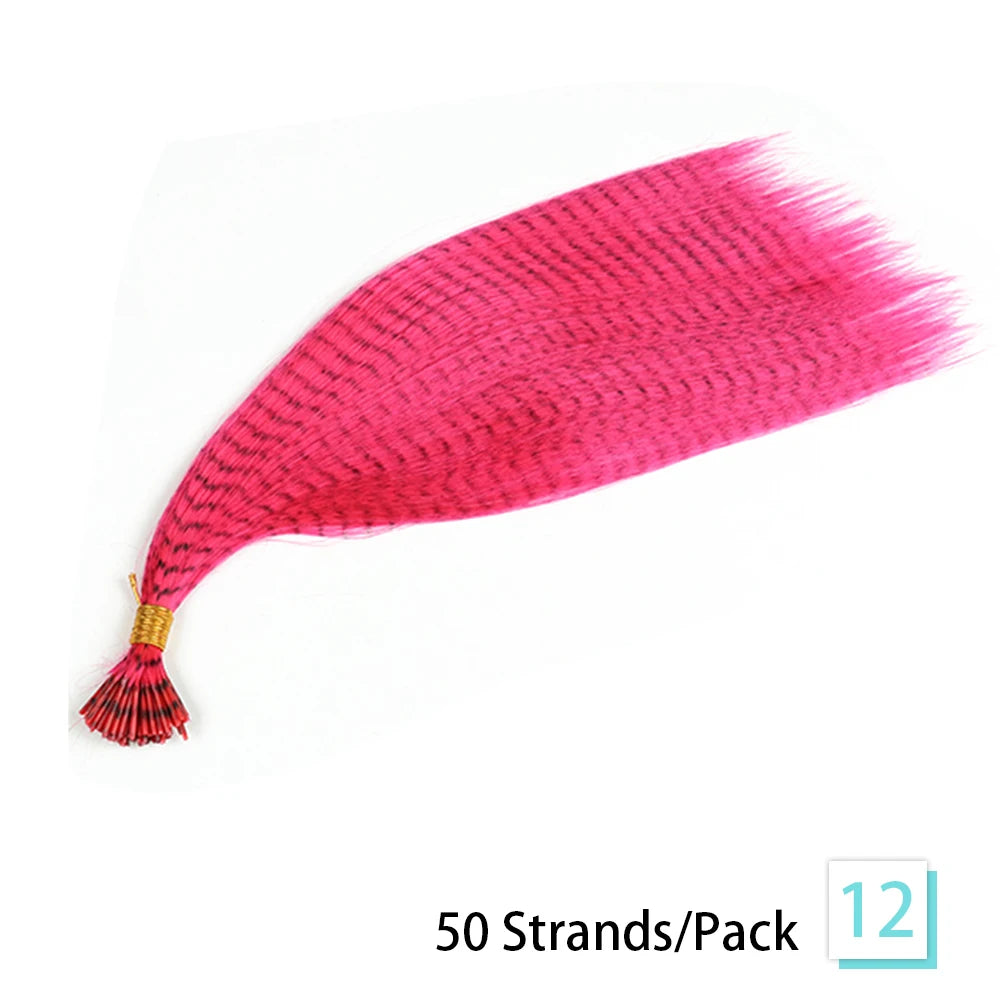 Synthetic Feather Hair Extensions 16 Inches 50strands/pack Colored Hair Extensions Colorful Hair Feathers Extensions For Women