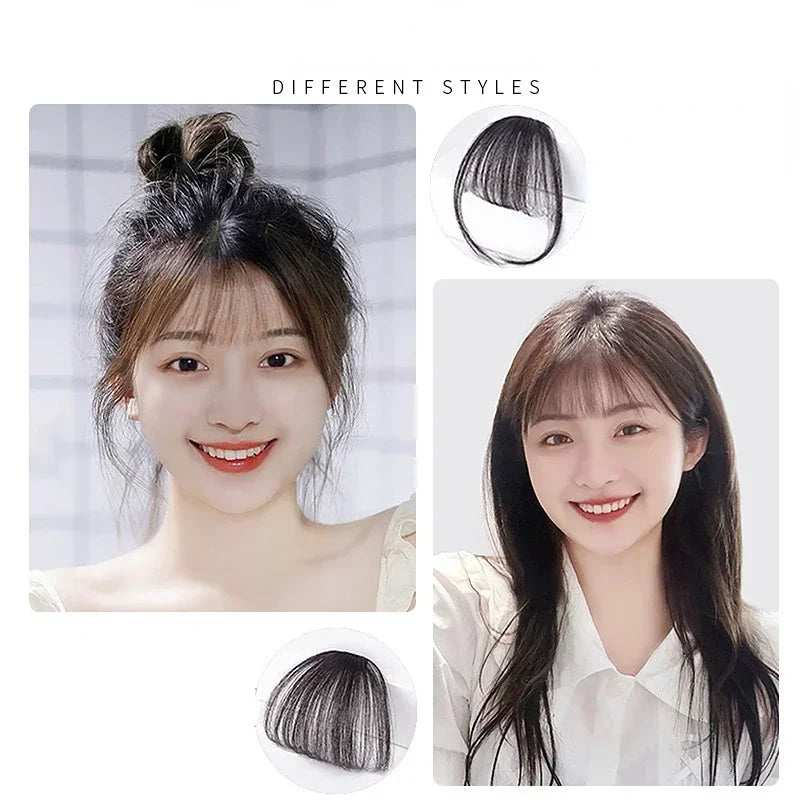 Fake Air Bangs Hair Clip-In Extension Synthetic Hair Fake Fringe Natural False Hairpiece Women Clip in Bangs Hair Styling Tools