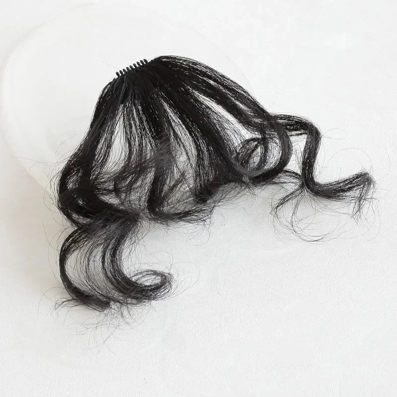 Fashion Fake Air Bangs Hair Extension Comic Style Fringe Natural Fuffy Clip Curly In Front Fringe Hair Extension Wig Piece