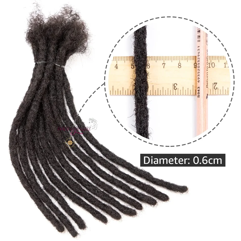 8 10 12 inch Dreadlock Extensions For Men/Women Afro Kinky Straight 100% Human Hair Handmade Loc Extensions Hair Braids Crochet