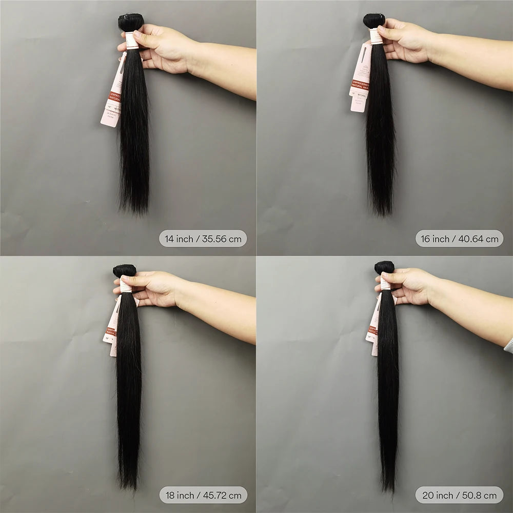Straight Bundles Human Hair 26 28 30 Inch Brazilian Weave Bundles Human Hair 50g Per Bundle Natural Black Color Hair Extensions