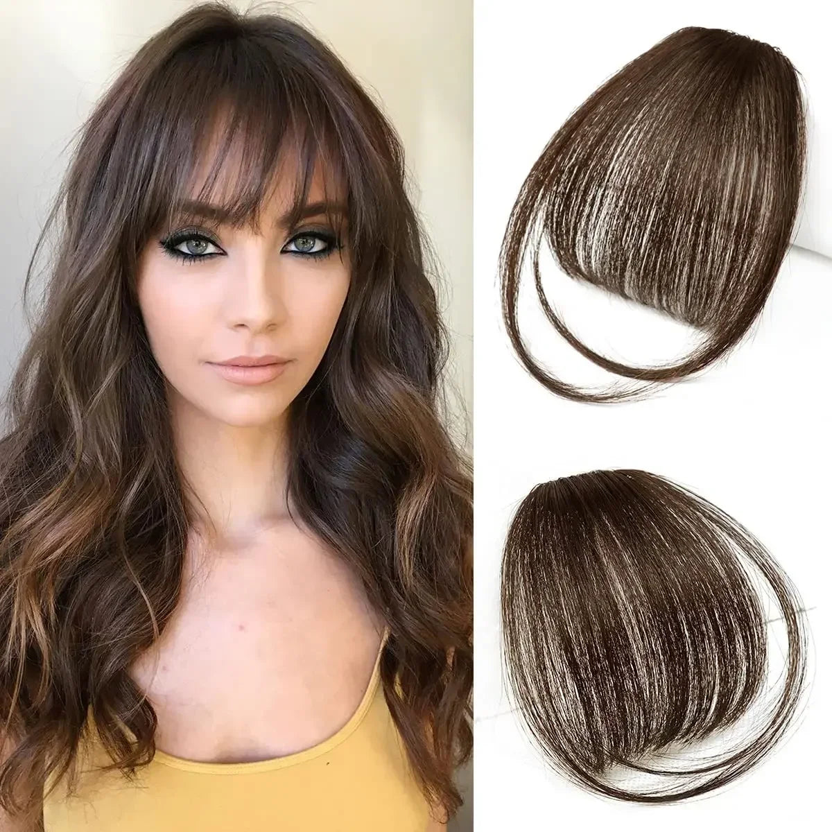 Fake Air Bangs Hair Clip-In Extension Synthetic Hair Fake Fringe Natural False Hairpiece Women Clip in Bangs Hair Styling Tools