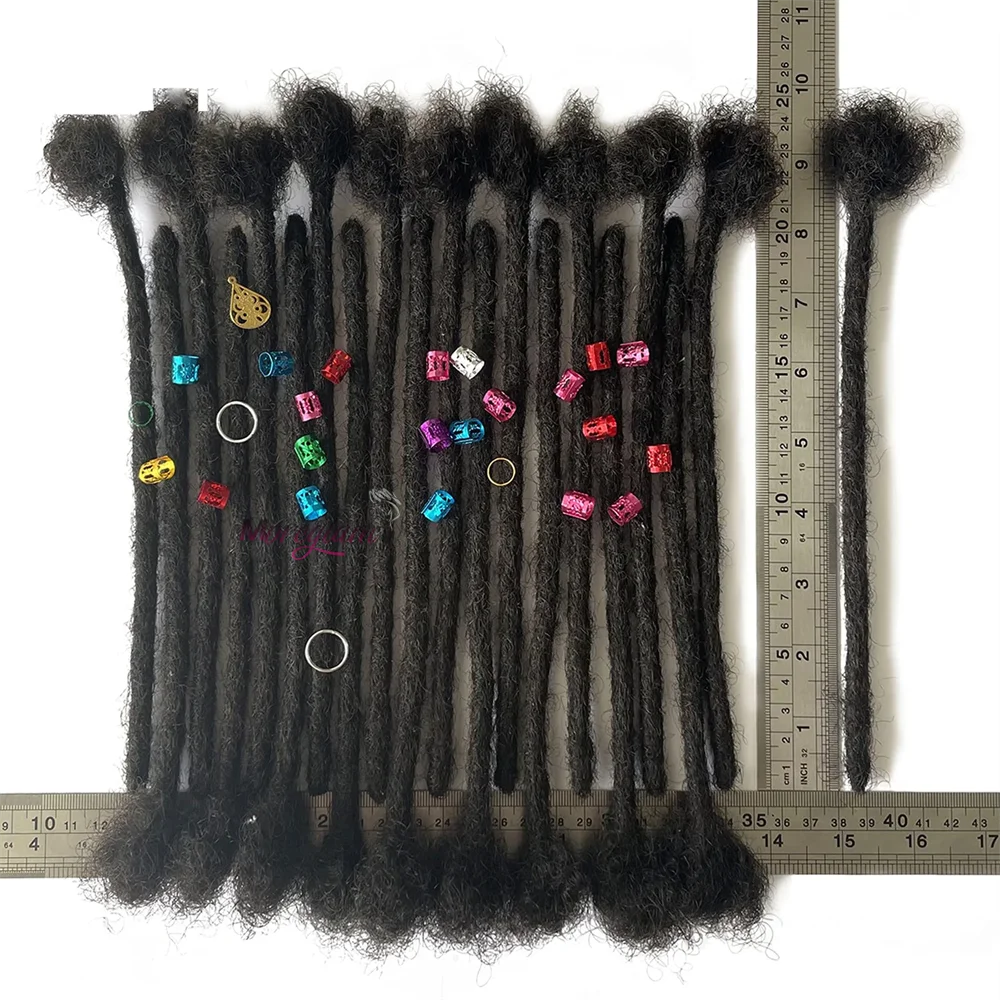 8 10 12 inch Dreadlock Extensions For Men/Women Afro Kinky Straight 100% Human Hair Handmade Loc Extensions Hair Braids Crochet