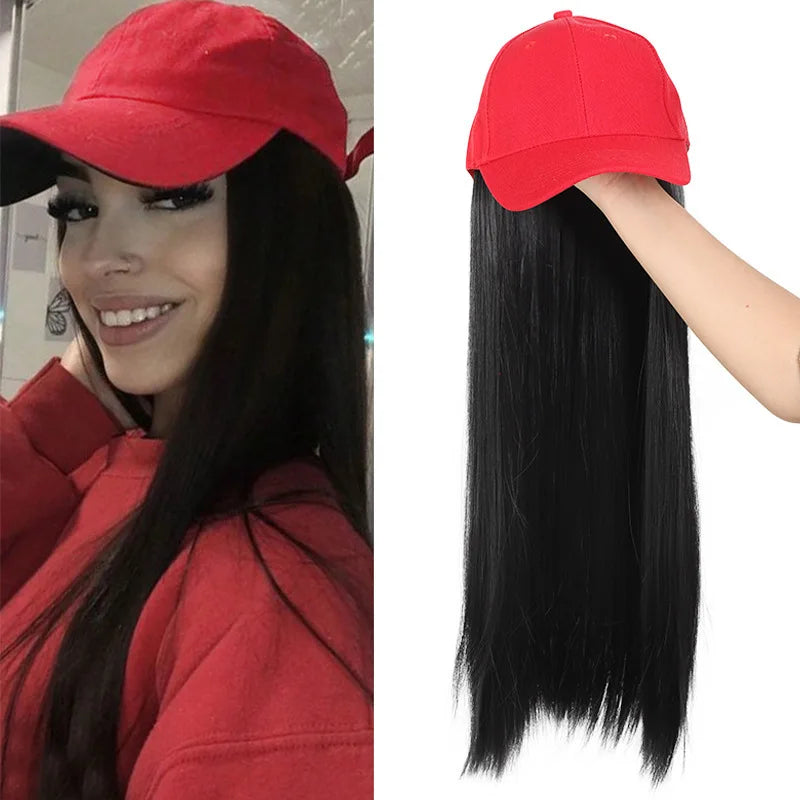 Baseball Cap with Hair Extensions
