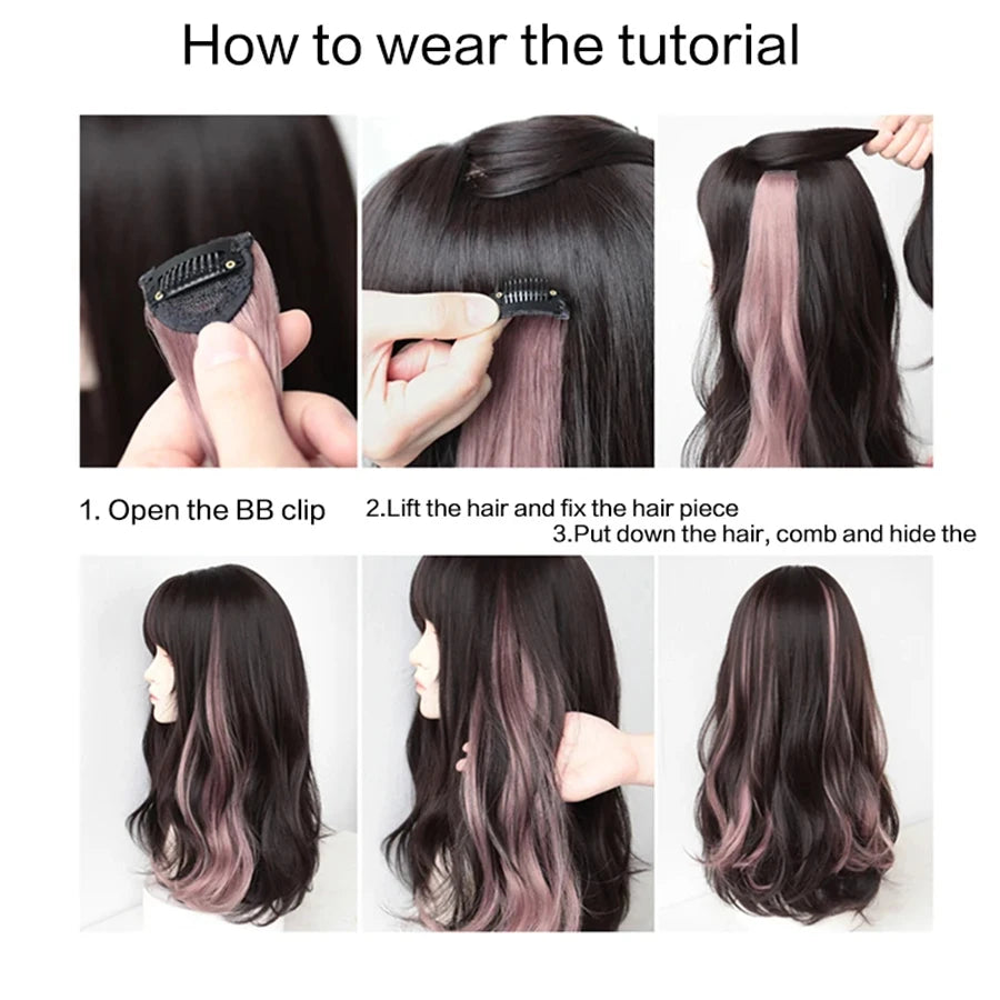 Colorful Hair Extensions Curly One Clip in Synthetic Long Hairpiece For Girls Women Kid Multi-colors Party Highlights Wig Piece