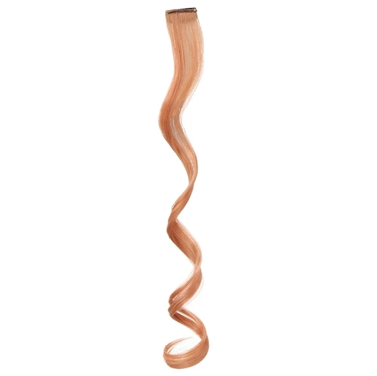 Colorful Hair Extensions Curly One Clip in Synthetic Long Hairpiece For Girls Women Kid Multi-colors Party Highlights Wig Piece