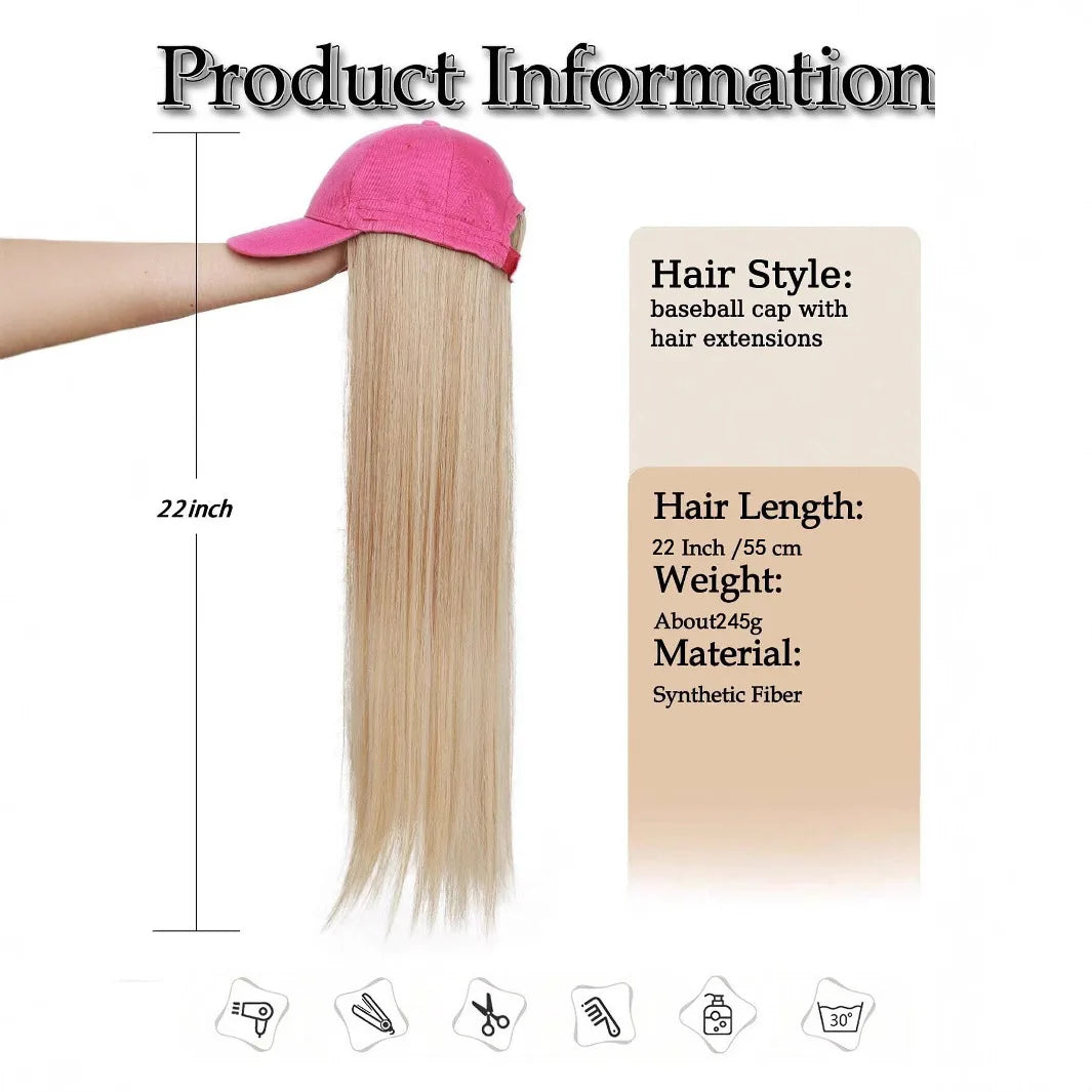 Baseball Cap with Hair Extensions