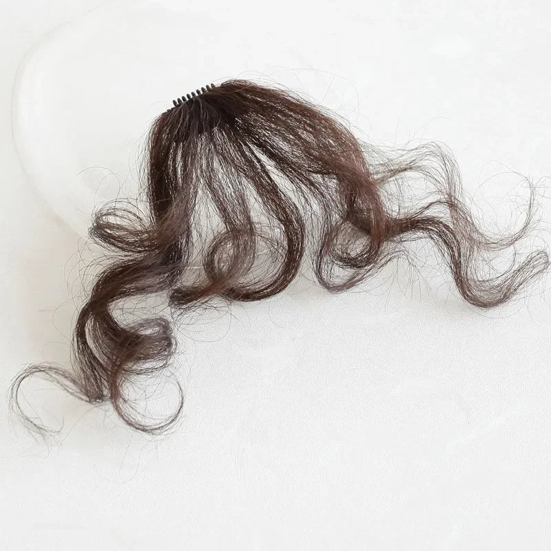 Fashion Fake Air Bangs Hair Extension Comic Style Fringe Natural Fuffy Clip Curly In Front Fringe Hair Extension Wig Piece