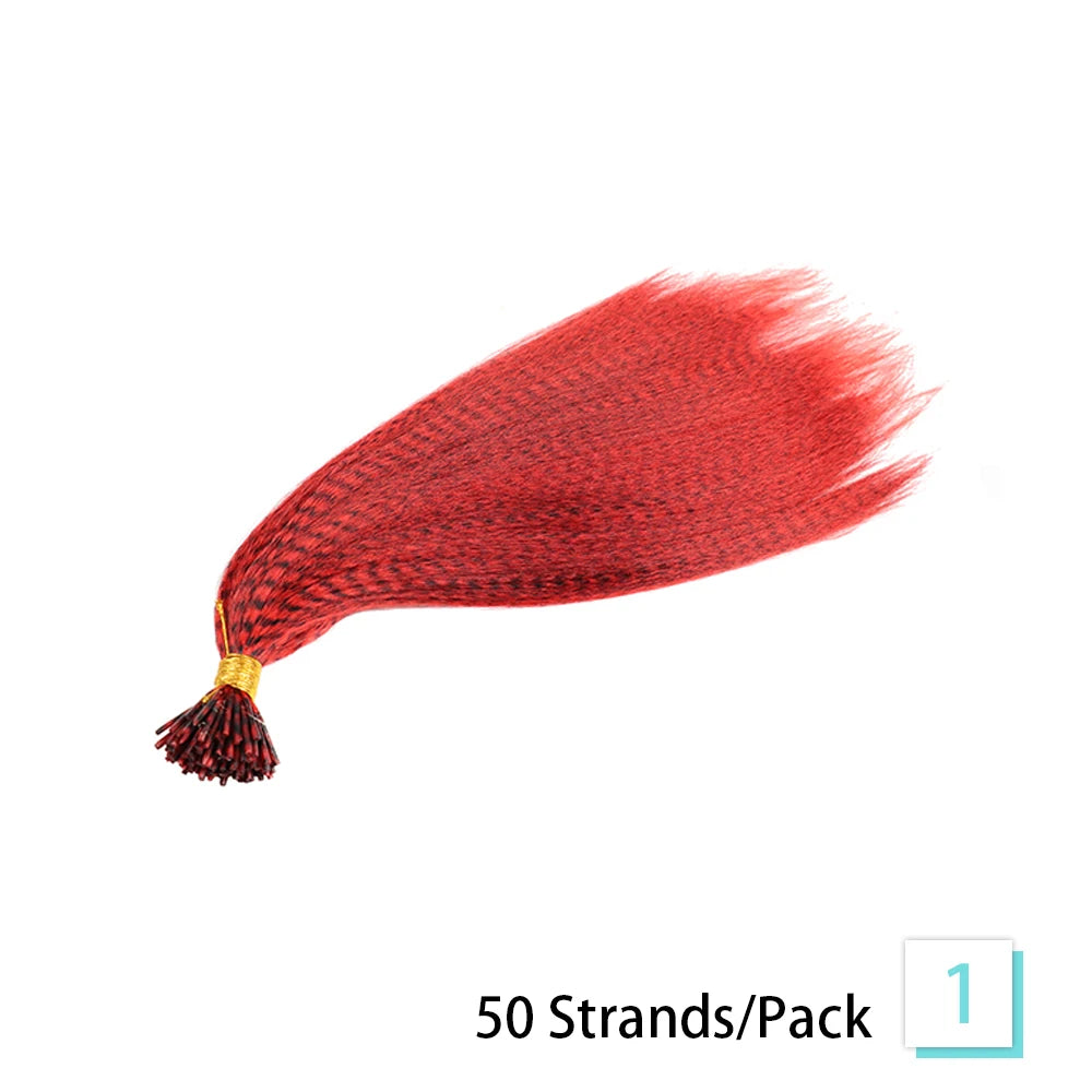 Synthetic Feather Hair Extensions 16 Inches 50strands/pack Colored Hair Extensions Colorful Hair Feathers Extensions For Women