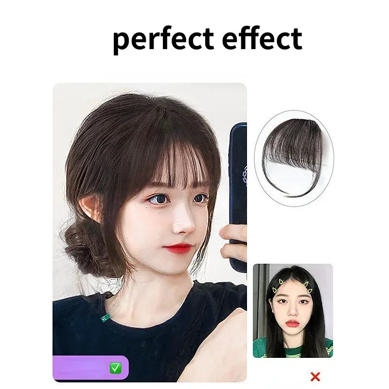 Fake Air Bangs Hair Clip-In Extension Synthetic Hair Fake Fringe Natural False Hairpiece Women Clip in Bangs Hair Styling Tools