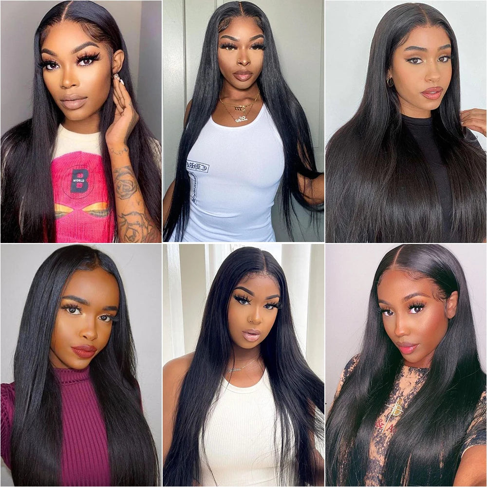 Straight Bundles Human Hair 26 28 30 Inch Brazilian Weave Bundles Human Hair 50g Per Bundle Natural Black Color Hair Extensions